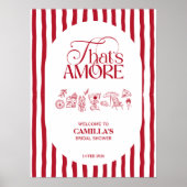 That’s Amore Red hand drawn Bridal Shower Poster (Vorne)