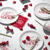 That’s Amore Red hand drawn Bridal Shower Serviette