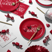 That’s Amore Red hand drawn Bridal Shower Serviette