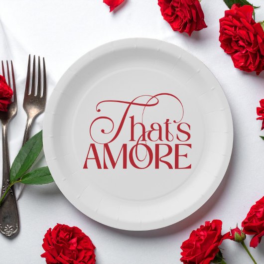 That’s Amore Red script Bridal Shower Pappteller