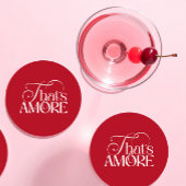 That’s Amore Red script Bridal Shower Runder Pappuntersetzer