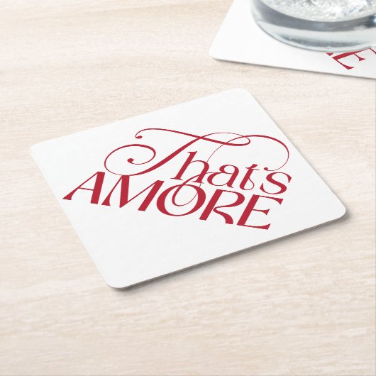 That’s Amore Red script Bridal Shower Untersetzer (angewinkelt)