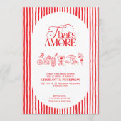 That’s Amore Red stripes Bridal Shower invite Einladung (Vorderseite)