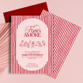 That’s Amore Red stripes Bridal Shower invite Einladung