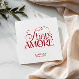 That’s Amore Red typography Bridal Shower napkin Serviette