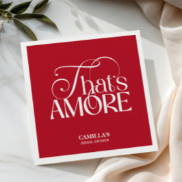 That’s Amore Red typography Bridal Shower napkin Serviette