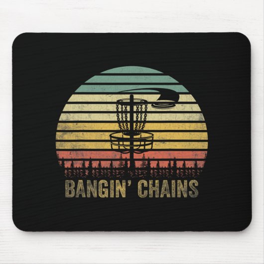That Says Ngin' Chains - Disc Golf Retro Sonnenunt Mousepad (Vorne)