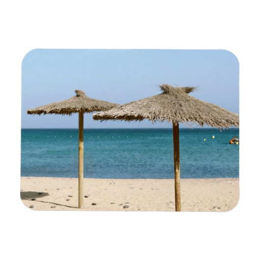 Thatch Beach Umbrellas Magnet (Horizontal)