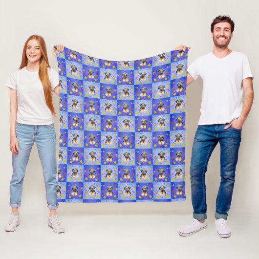 Thatch Border Terrier patchwork Pattern Fleecedecke (Beispiel)