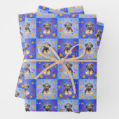 Thatch Border Terrier patchwork Pattern Geschenkpapier Set (Beispiel)