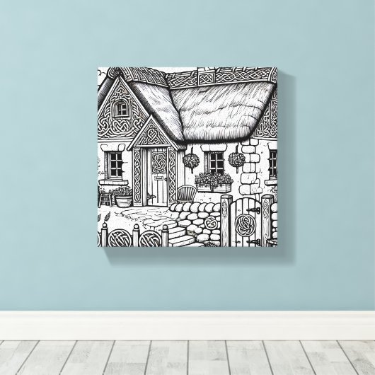Thatch Hütte #2 Leinwanddruck (Insitu (Holzboden))
