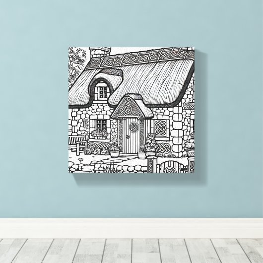 Thatch Hütte #48 Leinwanddruck (Insitu (Holzboden))