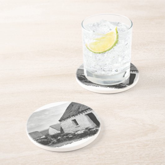 Thatch Hütten, Aran, Irland Sandstein Untersetzer (Seite)