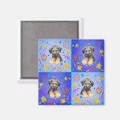 Thatch Puppy Patchwork-Muster Magnet (Vorderseite/Rückseite)