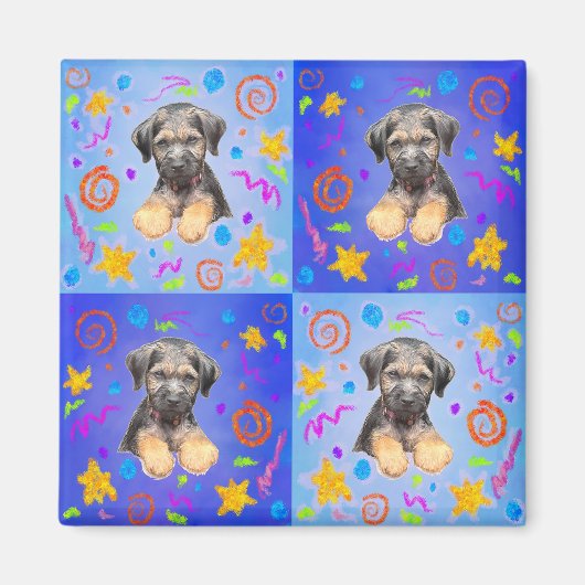 Thatch Puppy Patchwork-Muster Magnet (Vorne)