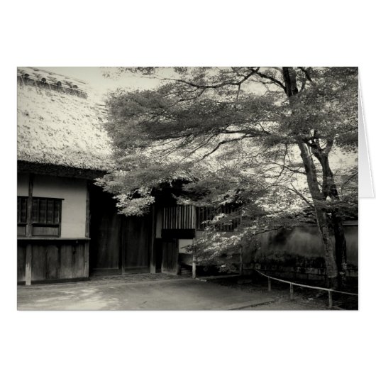 Thatch Roofed Japanese House Greeting Card (Vorderseite (Horizontal))