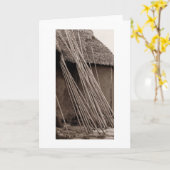 Thatched Hut Karte (Gelbe Blume)