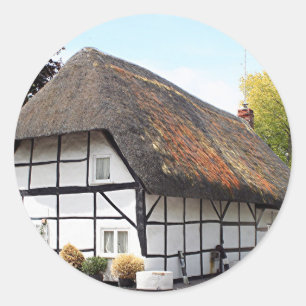 Thatched Hütte, Vereinigtes Königreich 1 Runder Aufkleber