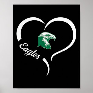 Thatcher Eagles Logo Halbherz Slogan Hs Poster