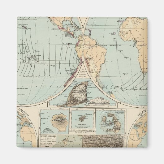 Thatigkeit des Erdinnern Atlas Karte Magnet (Vorne)