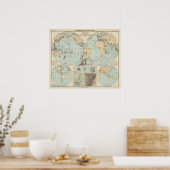 Thatigkeit des Erdinnern Atlas Karte Poster (Küche)