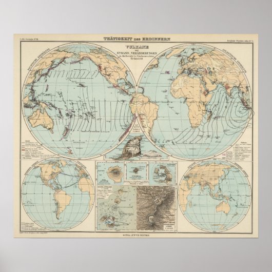Thatigkeit des Erdinnern Atlas Karte Poster (Vorne)