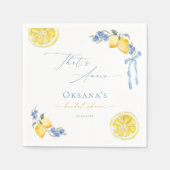 That's Amore Blue Bow Lemons Italian Bridal Shower Serviette (Vorderseite)