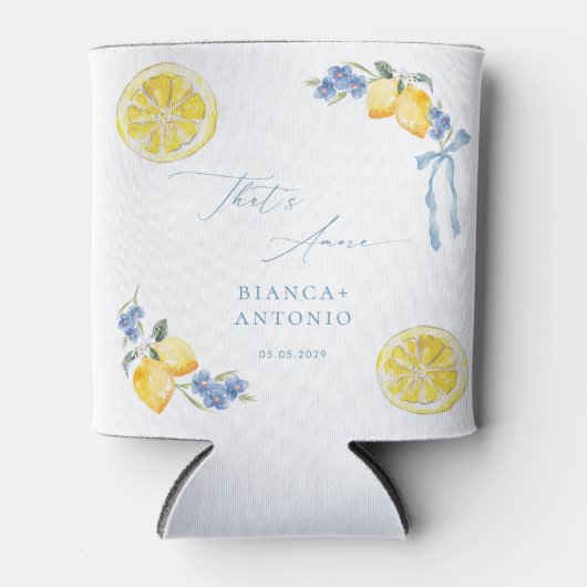 That's Amore Blue Bow Lemons Italian Wedding Favor Dosenkühler (Vorderseite)