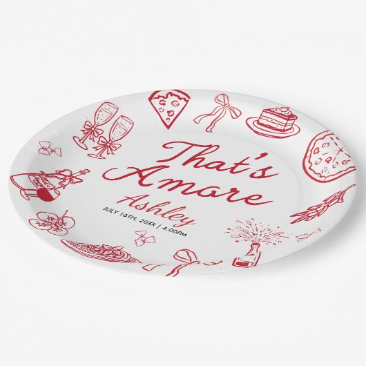 That's Amore Brautparty  Pappteller (Schrägansicht)