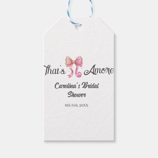 that's amore Brautparty Pink Retro-Bogen Boho Nam Geschenkanhänger (Vorderseite)