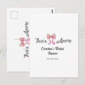 that's amore Brautparty Pink Retro Bogen Boho Nam Postkarte (Vorne/Hinten)
