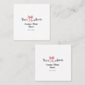 that's amore Brautparty Pink Retro-Bogen Boho Nam Quadratische Visitenkarte (Vorne/Hinten)