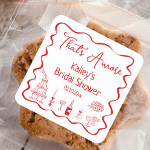 Thats Amore Brautparty Quadratischer Aufkleber