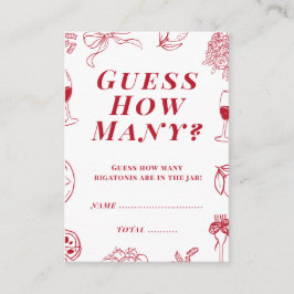 That's Amore Bridal Shower Guess how many Game  Begleitkarte