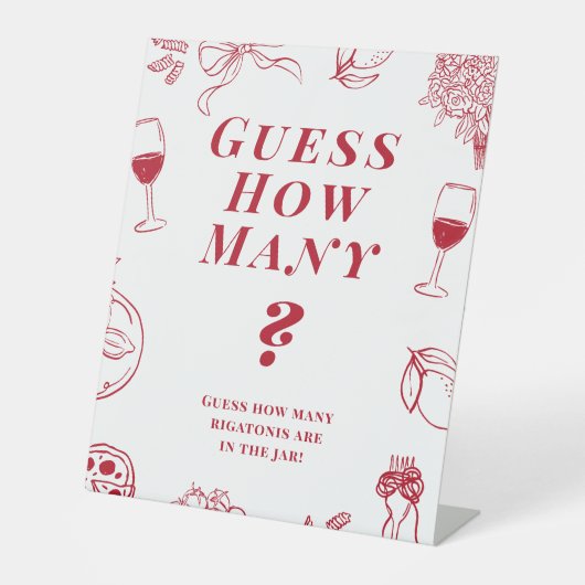 That's Amore Bridal Shower Guess how many Game  Sockelschild (Vorderseite)