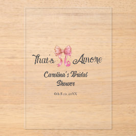 that's amore bridal shower pink retro bow boho nam acryleinladungen