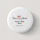 that's amore bridal shower pink retro bow boho nam button (Vorderseite)