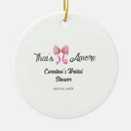 that's amore bridal shower pink retro bow boho nam keramik ornament