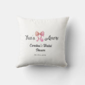 that's amore bridal shower pink retro bow boho nam kissen (Rückseite)