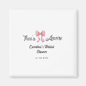 that's amore bridal shower pink retro bow boho nam magnet (Vorne)