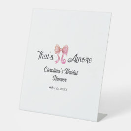that's amore bridal shower pink retro bow boho nam sockelschild