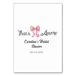 that's amore bridal shower pink retro bow boho nam tischnummer