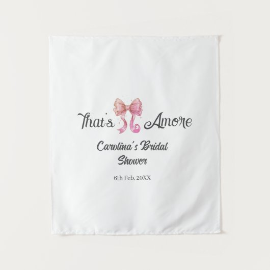 that's amore bridal shower pink retro bow boho nam wandteppich (Vorderseite)