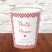 "That's Amore" Chic Red Checkered Italienische Hoc Pappbecher