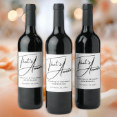 That's Amore! Elegant Black Script Wedding Weinetikett