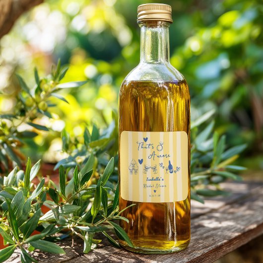 That's Amore Hand Drawn Bridal Shower Favor Label Quadratischer Aufkleber