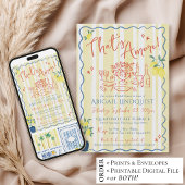 That's Amore Hand Drawn Coastal Bridal Shower Einladung