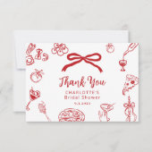 That's Amore Hand Drawn Italian Bridal Shower Dankeskarte (Vorderseite)