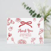 That's Amore Hand Drawn Italian Bridal Shower Dankeskarte (Stehend Vorderseite)