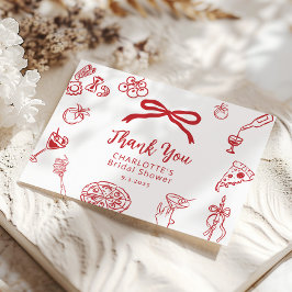 That's Amore Hand Drawn Italian Bridal Shower Dankeskarte